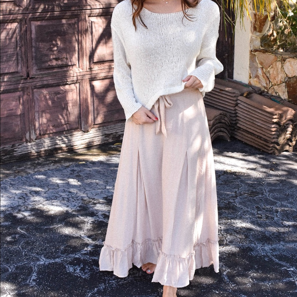 Hazel Blush Maxi Skirt with Bow - Picture 5 of 5
